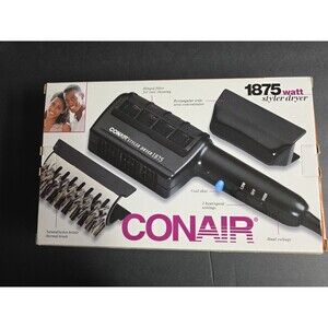 Conair 1875 Watt 3-in-1 Hair Styler Dryer SD4B  W/attachments New